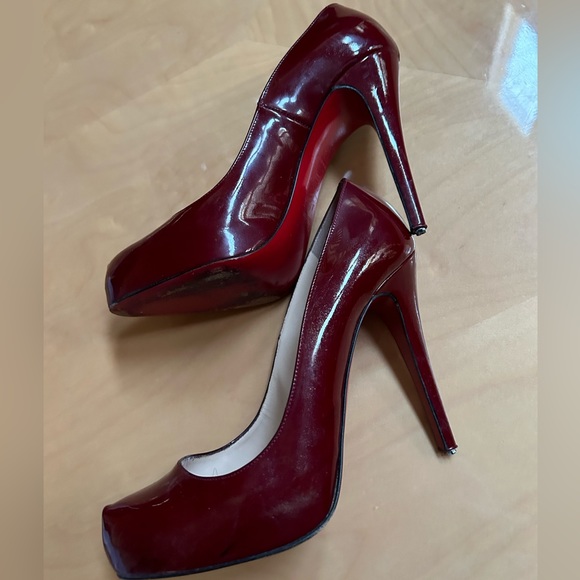Christian Louboutin Rolando (Hidden Platform) Pumps Dark Red - Picture 7 of 10